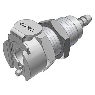 1/8 Hose Barb Valved Panel Mount Body