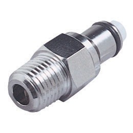 COUPLEUR MALE AVEC CLAPET / 1/4"NPT - LAITON CHROME/NBR