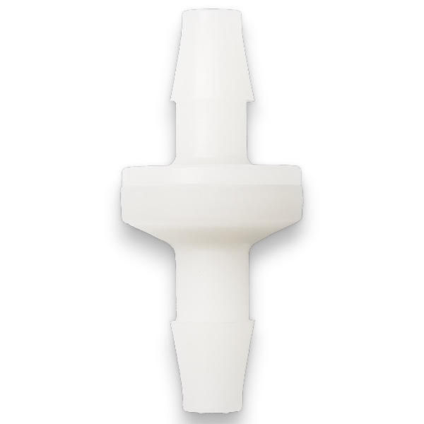 VALVE ANTI-RETOUR CP 35mbar - 2x BARB POUR TUBE ØI 6.4mm - PA/CR
