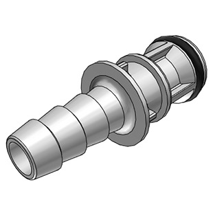 3/8 Hose Barb Valved In-Line Coupling Insert