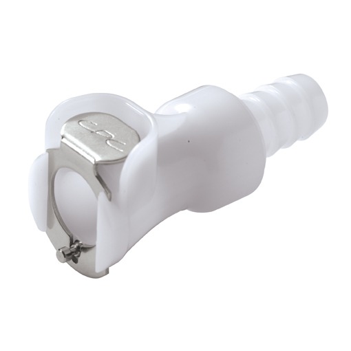 COUPLEUR FEMELLE AVEC CLAPET / BARB POUR TUBE ØI 9.5mm - POM/NBR