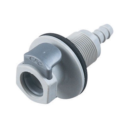 COUPLEUR FEMELLE PASSE-CLOISON AVEC CLAPET / BARB ØI 6.4mm - PP/EPDM