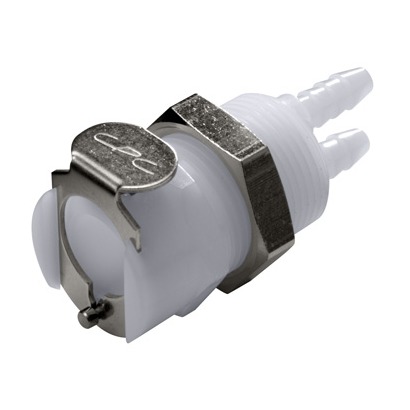 COUPLEUR FEMELLE BI-TUBE - ACETAL- TC - SANS CLAPET-CANNELE Øi 3,2mm