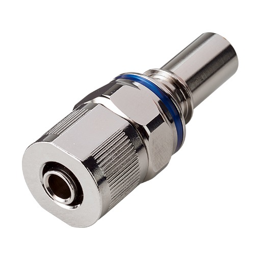 COUPLEUR MALE-CLAPET - LAITON CHROME- COIFFE 3/8X1/2 -BAGUE BLEUE