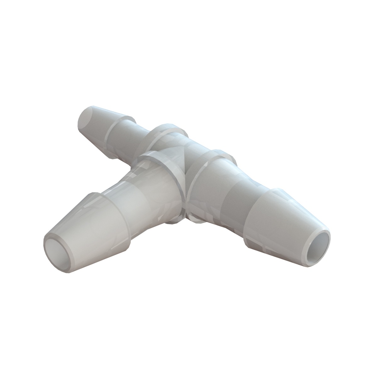 REDUCTEUR EN T ASYM. BARB POUR TUBE 2x ØI 3.2mm / ØI 2.4mm - PVDF