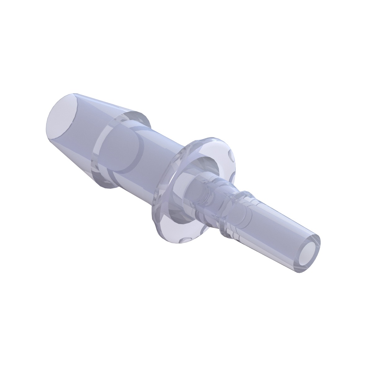 MALE LUER / HIGH FLOW BARB FOR 1/4"(6.4mm) ID TUBE - CLEAR MABS