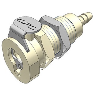 COUPLEUR FEMELLE PASSE-CLOISON AVEC CLAPET / BARB ØI 3.2mm - PP/EPDM