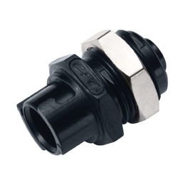 COUPLEUR FEMELLE PASSE-CLOISON SANS CLAPET / BARB ØI 1.6mm - POM NOIR