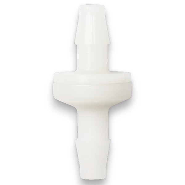 VALVE ANTI-RETOUR CP 35mbar - 2x BARB POUR TUBE ØI 6.4mm - PA/SI