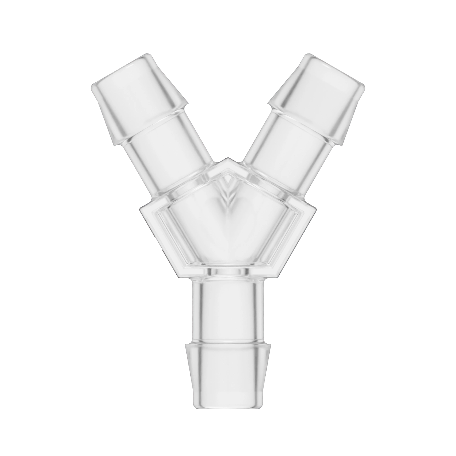 Y A 2 VOIES SYMETRIQUE 3x BARB POUR TUBE ØI 9.5mm - PC TRANSP.