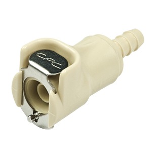 COUPLEUR FEMELLE-PP- P/BOUCHON A PERCER-AVEC CLAPET- CANNELE Øi 6.4mm