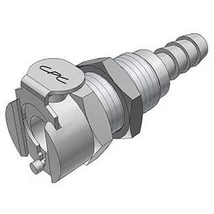 1/4 Hose Barb Valved Panel Mount Body