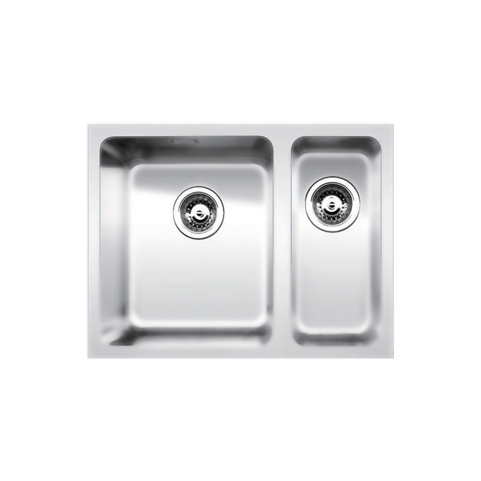 IKON Opononi IK1510 stainless steel sink from the Northland collection with two bowls, overflow and basket wastes
