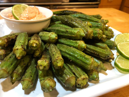 Grilled Okra with Chipotle-Lime Sauce