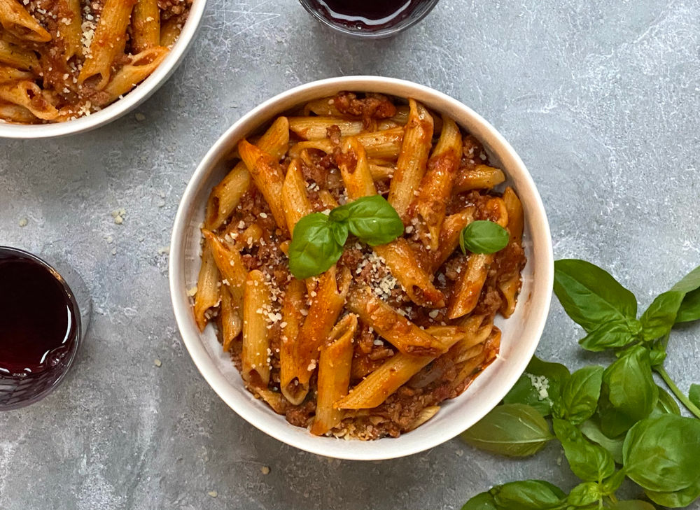 Instant Pot Penne with Meat Sauce