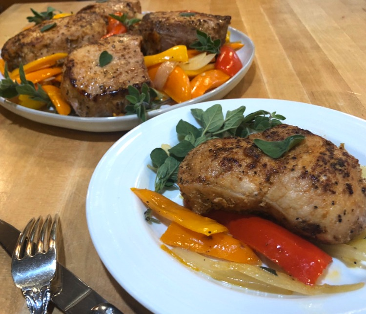 Pork Chops with Peppers and Onions