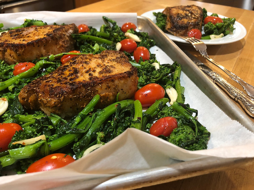 Pork Chops with Broccoli Rabe