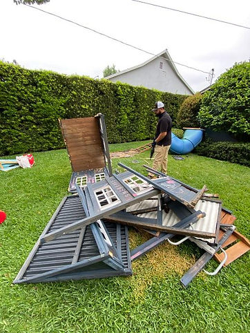 Golden Bear Hauling's playset and trampoline removal services for a cleaner, safer yard