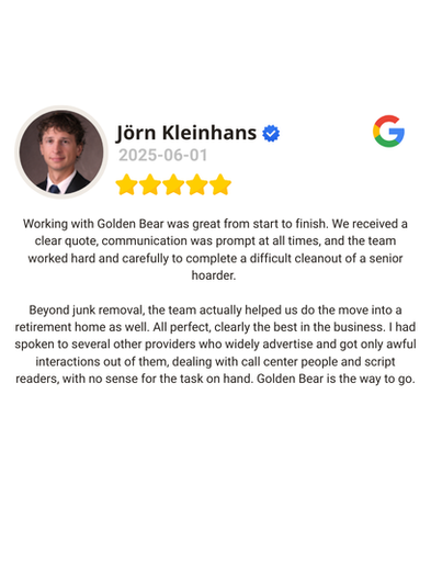 Screenshot of a 5-star Google customer review highlighting positive feedback from a satisfied client.