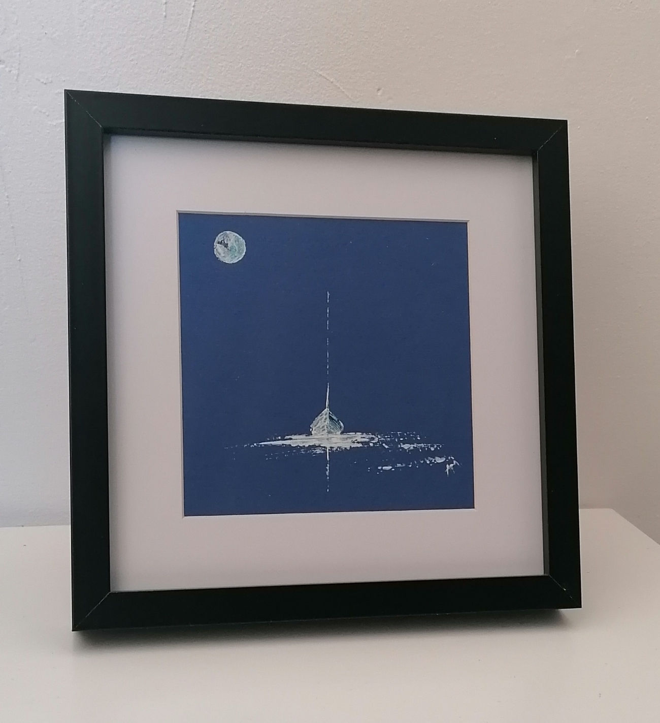 Bateau encadré (22X22)