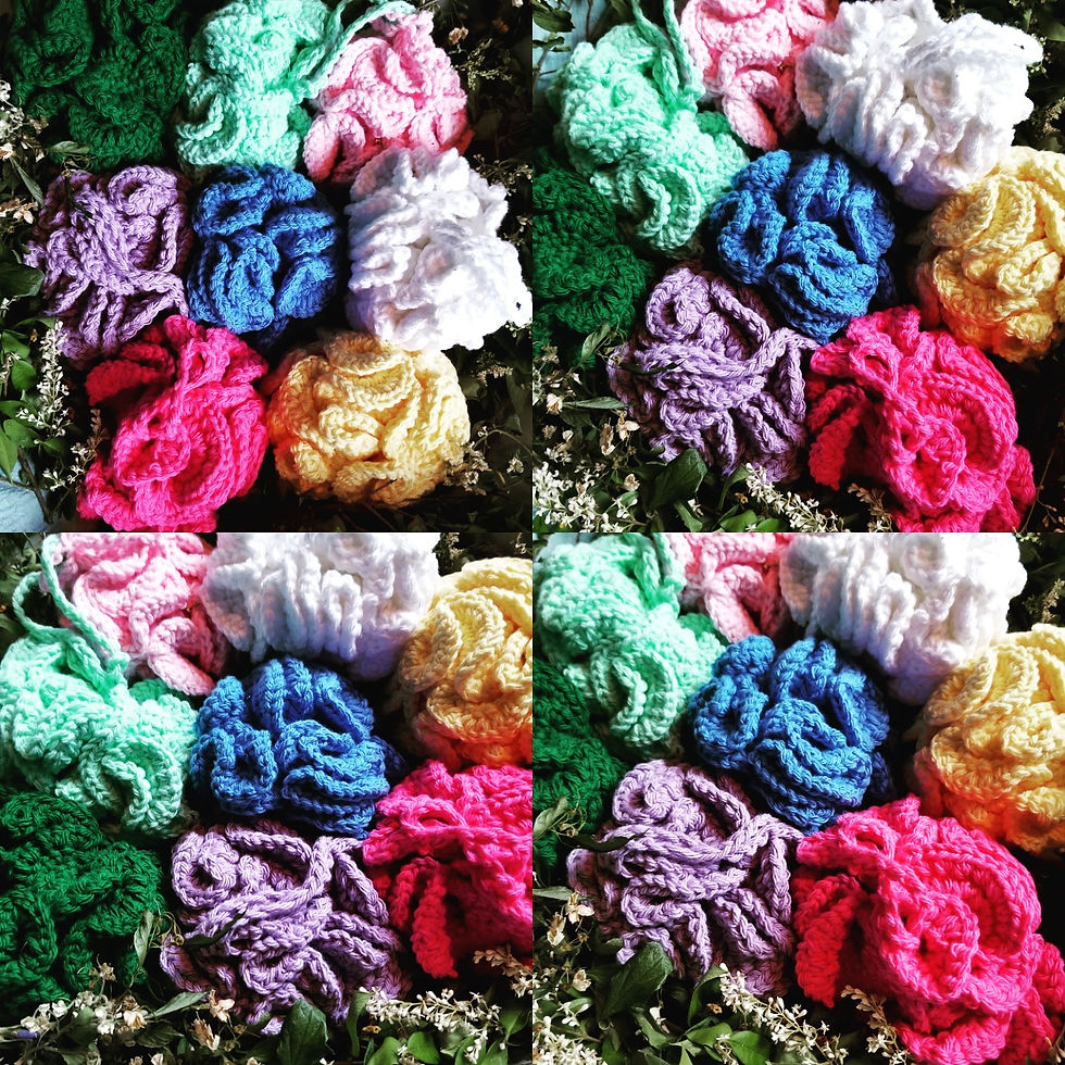 Thumbnail: 100% Cotton CROCHETED LUFFAS BY TABITH All Natural Handmade JustBathAboutIt