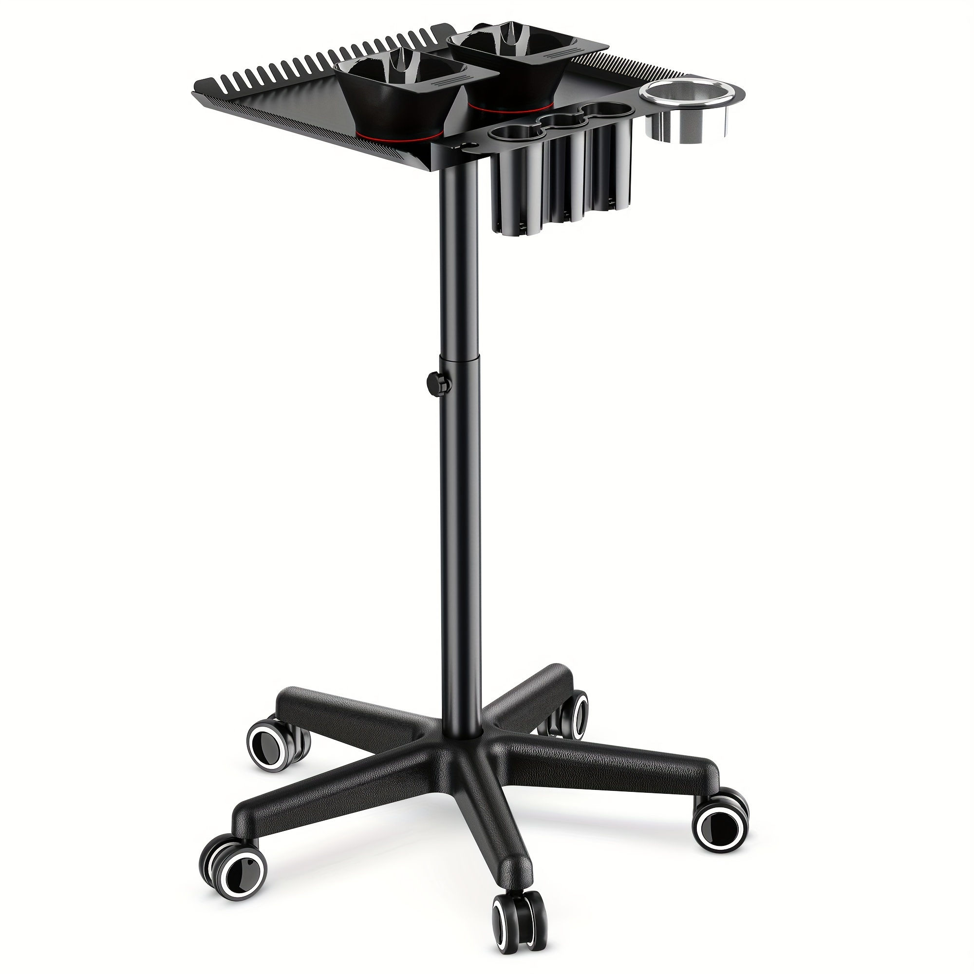 Rolling Salon Tray On Wheels, Metal Hairstylist Tray Rolling Cart 