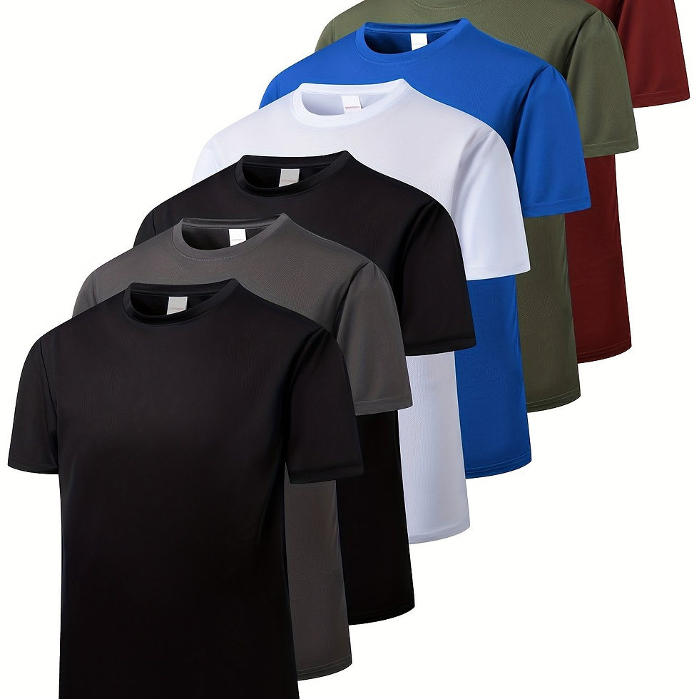 7pcs Comfortable Cotton Men's Athletic T-Shirts - Moisture-Wicking 