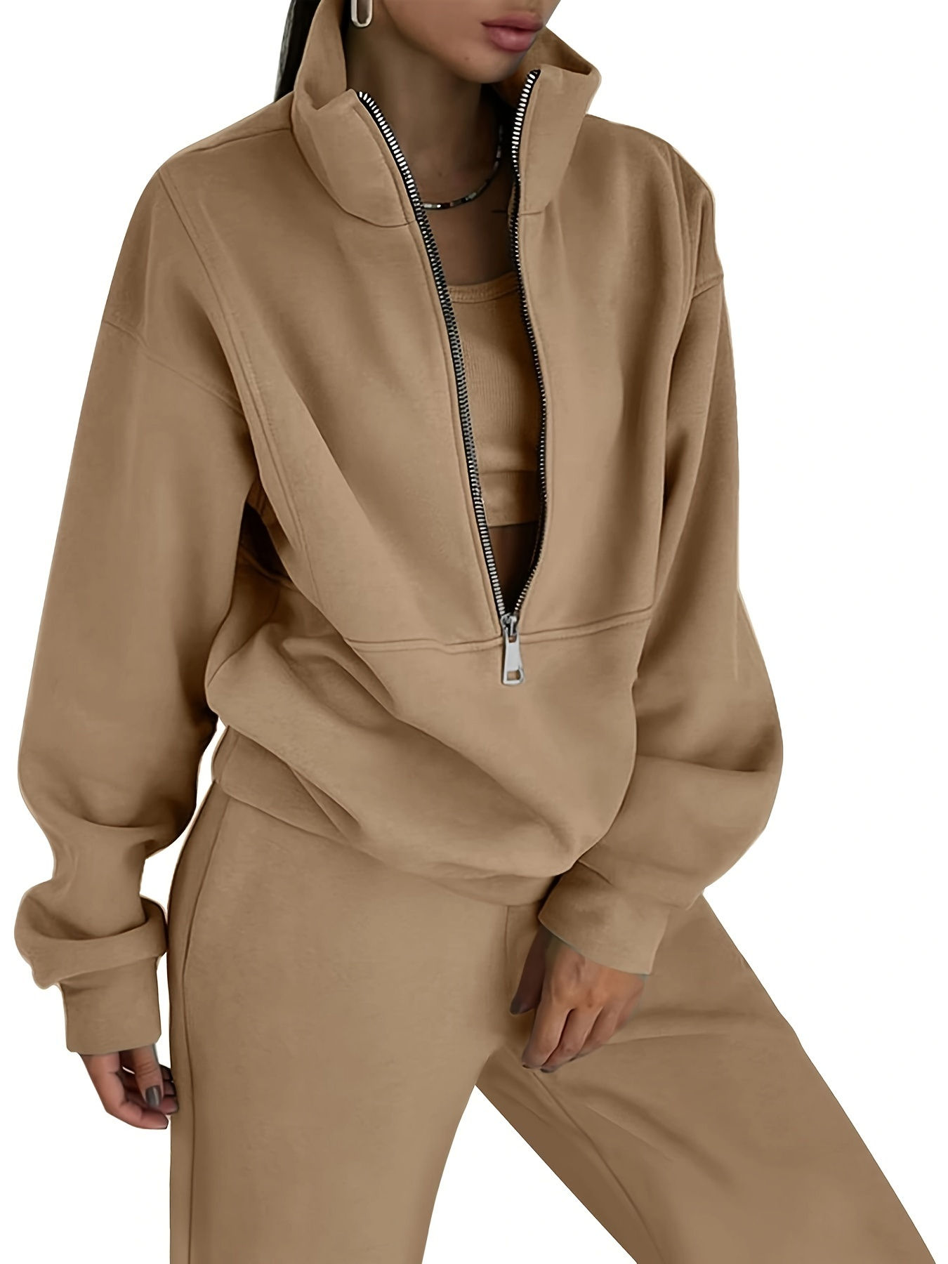 Women's Joggers Pants Tracksuit Set Women's Fleece Two Piece