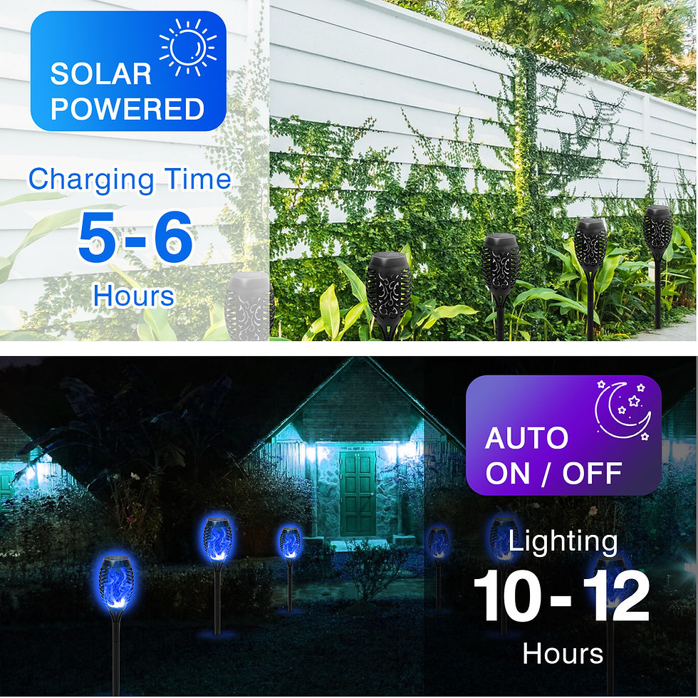 Thumbnail: 8 Pack Solar Lights Outdoor Blue Solar Torch 