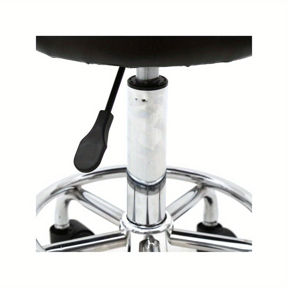 Thumbnail: Round Bar Stool with Back and Lines Adjustable Height Rotation Salon Stool