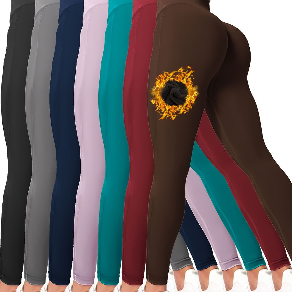 7 pack mixed color winter wool lined leggings Women's belly control