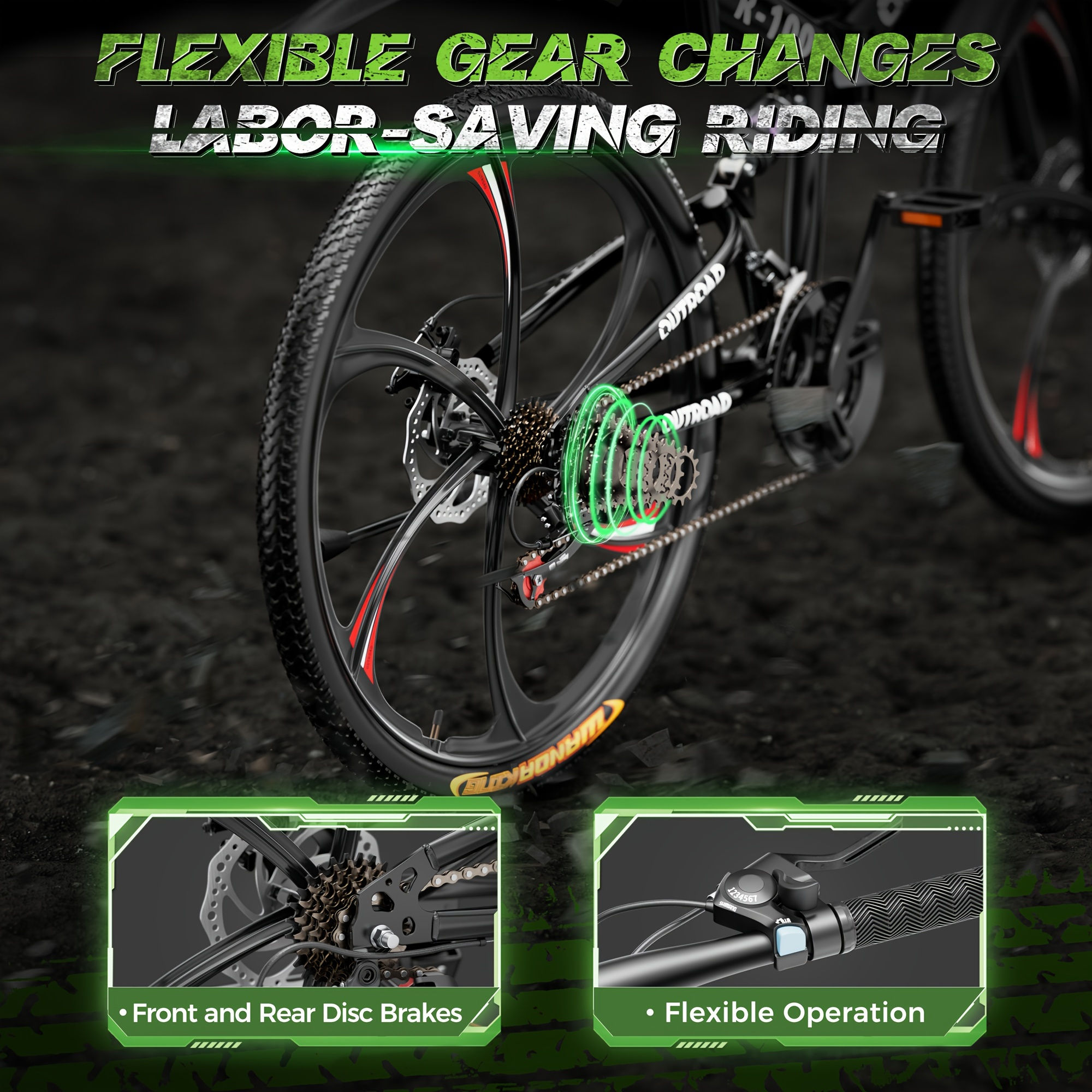 Alloy Steel Wheels Mountain Bike with Full Suspension, Dual Disc Brakes