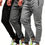 Thumbnail: 3 PCS Slim Fit Mens Jogging Sweatpants with Super Elastic, Zipped Pockets
