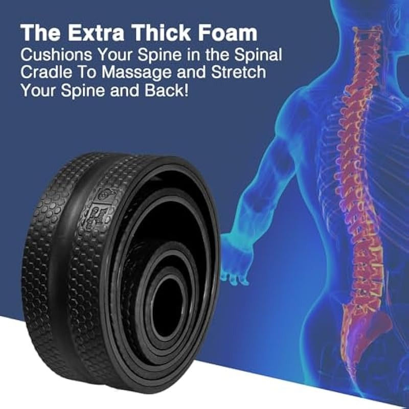 Thumbnail: Back Roller Wheel- Foam Padded Back Stretcher Wheel with Center Spine Cradle
