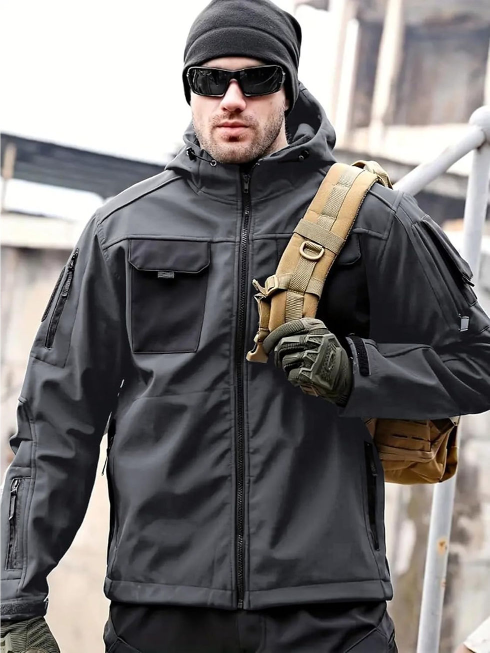 Thumbnail: Men's High Quality Tactical Jacket with Hood  
