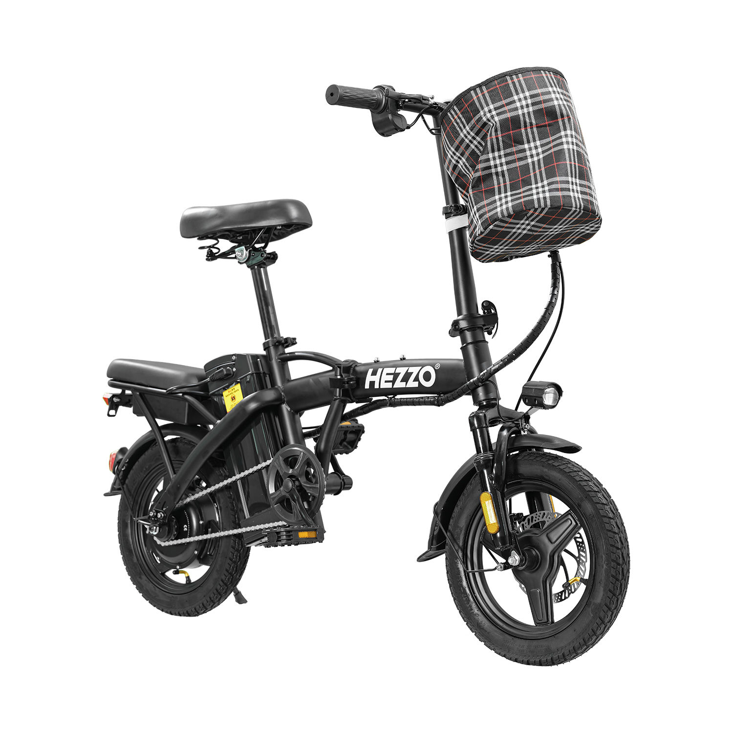 14 inch Road Tires with Basket 48V 400W Folding Ebike