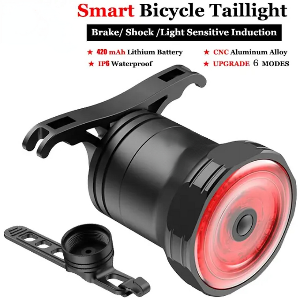 Bike Rear Light Smart Brake Sensing IPX6 Waterproof