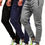 Thumbnail: 3 PCS Slim Fit Mens Jogging Sweatpants with Super Elastic, Zipped Pockets