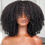 Thumbnail: Afro Kinky Curly Wig with Bangs Human Hair for Women