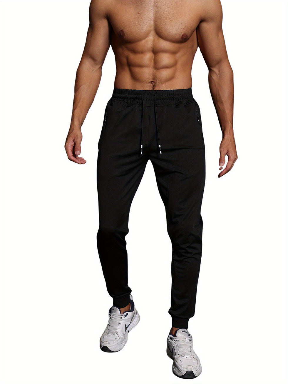 Thumbnail: 3-Pack Men'S Athletic Sweatpants - Cotton Knit Fabric, Solid Color, Sports Style