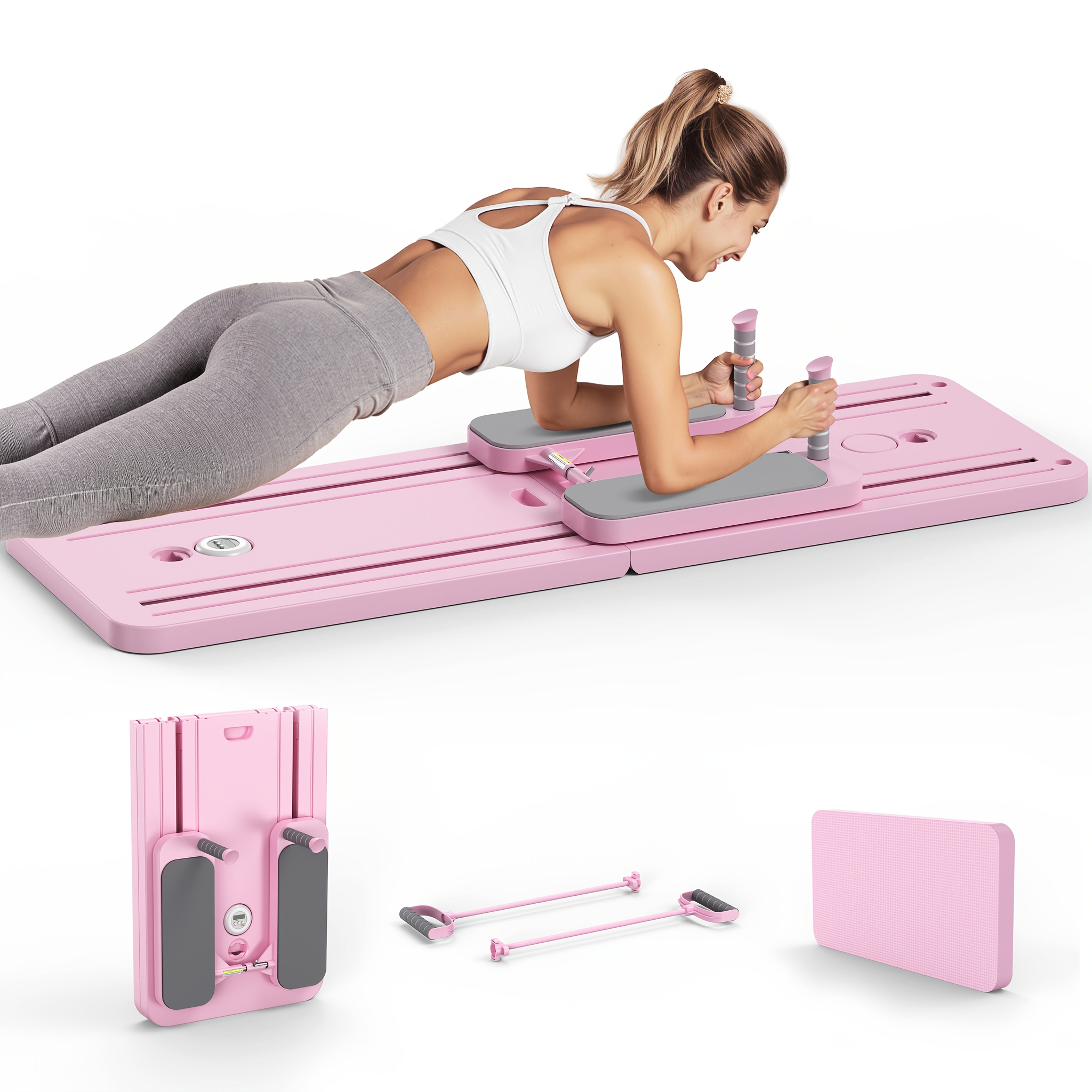 Portable Pilates Enhancer Board - Foldable Home Workout Equipment with Resistanc
