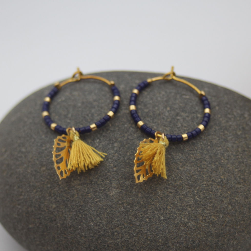 Miniature : Petites créoles Lila bleues marine