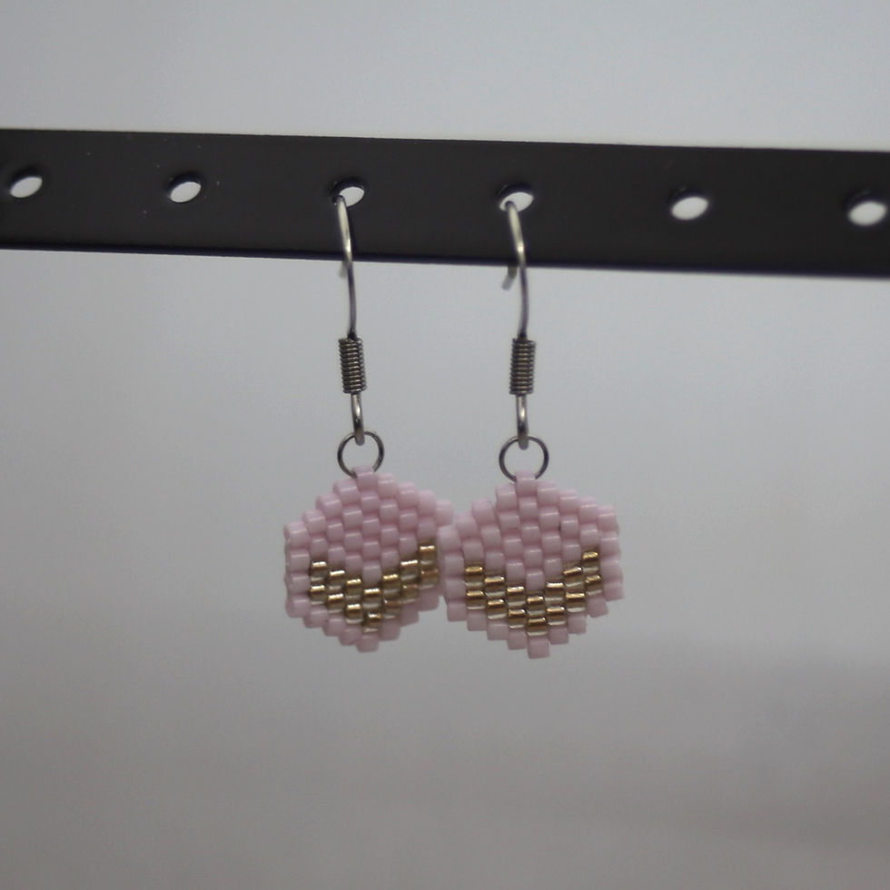 Miniature : Boucles d'oreilles Apo roses pâles et silver