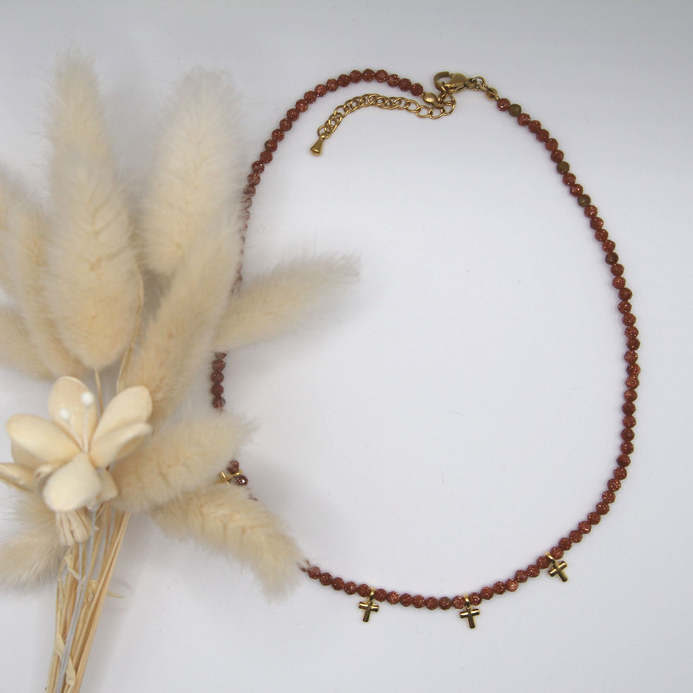 Miniature : Collier Vini terracota croix