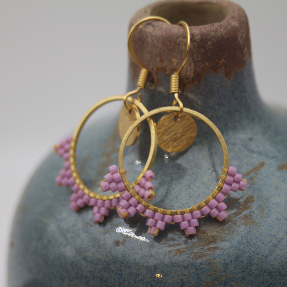 Miniature : Boucles d'oreilles Sophie violettes