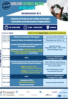 Project Result Preview - Agenda - Horizon Futures Watch Workshop 3