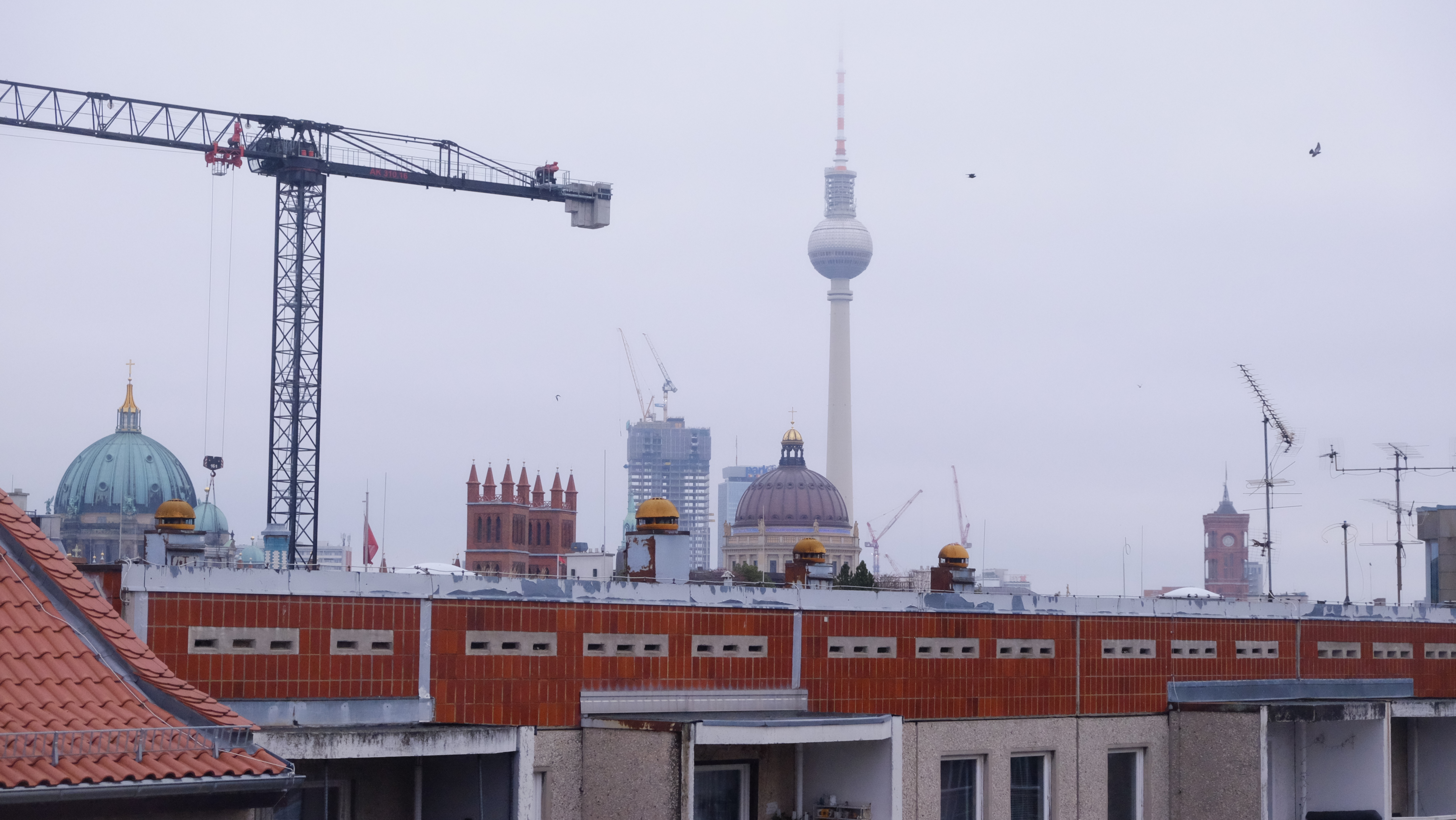 View from the venue window across centuries and systems