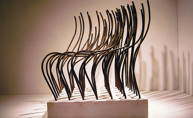 Instalación serie Pastizales, varillas en hierro.