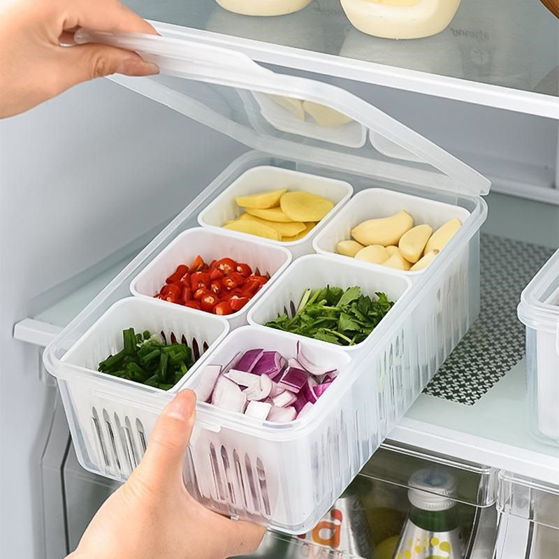 Refrigerator Organizer Set with 6 Containers (Single Item)