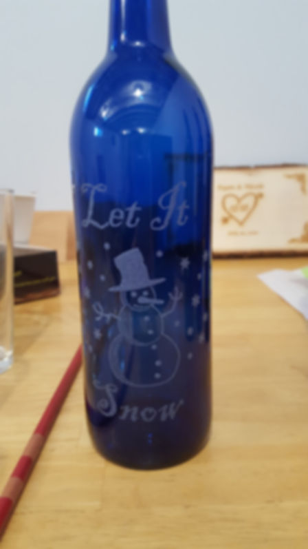 Let It Snow Lighted Wine Bottle